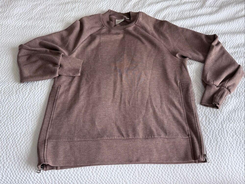 Varley DoubleSoft Side Zip Sweatshirt Pullover Mauve Size Small